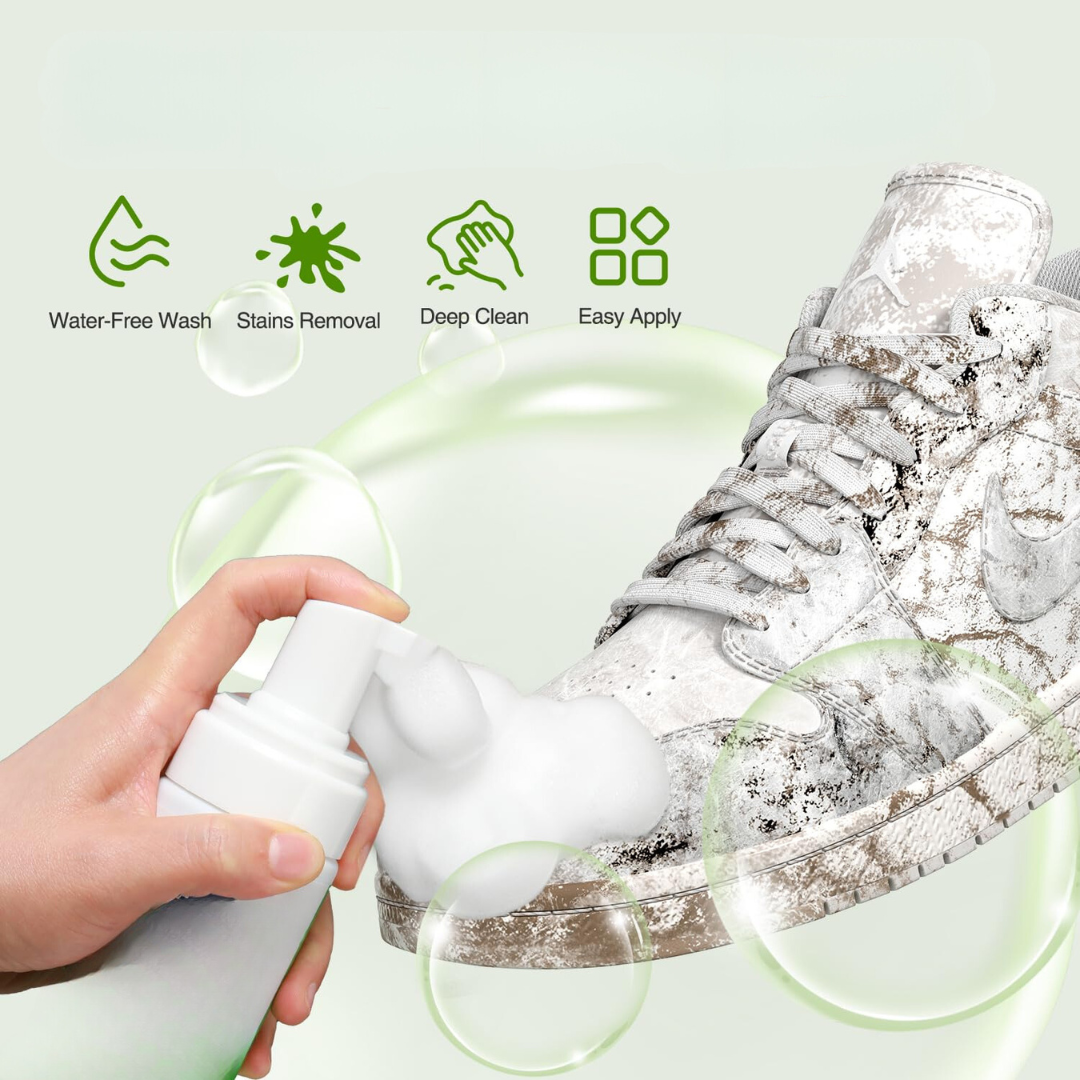 LE NETTOYEUR DE BASKETS EN MOUSSE ÉLIMINE LA SALETÉ ET LES TACHES