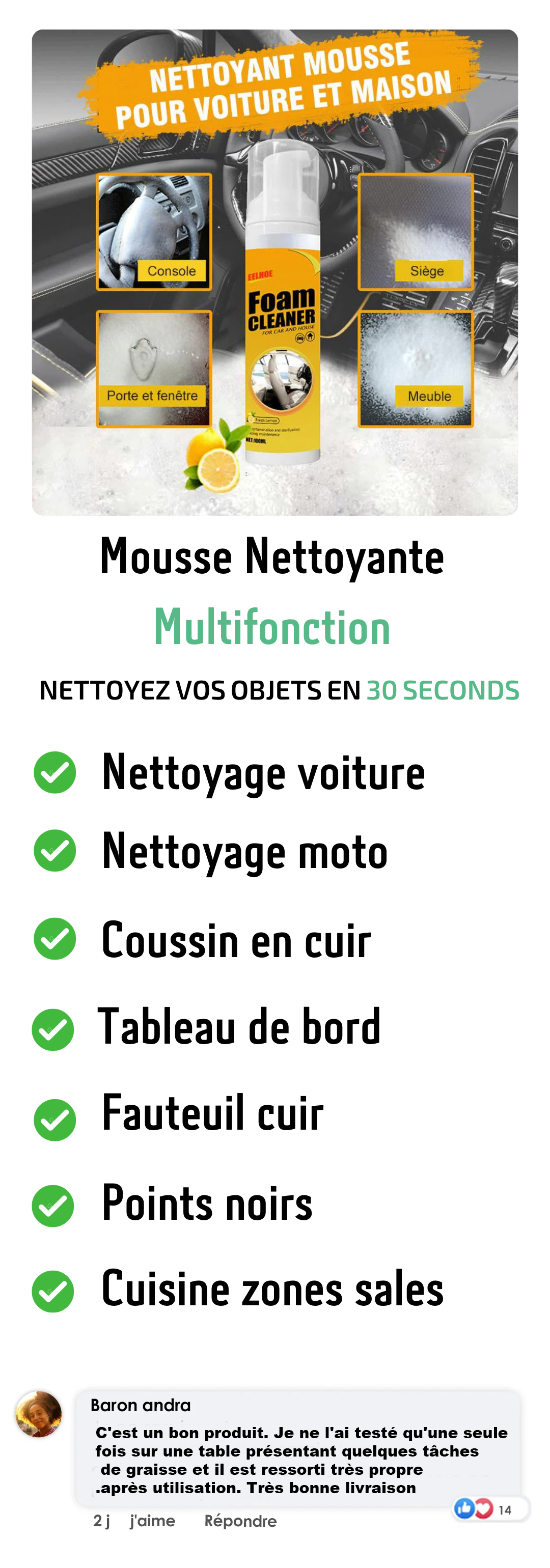 🧽 Mousse Nettoyante Multifonctionnelle